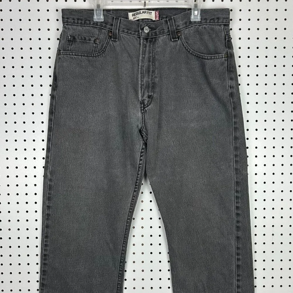 Levi's 505 Faded Black Jean 36x30 Relaxed Streetwear Skate Baggy Goth Baggy Y2K - Picture 4 of 8